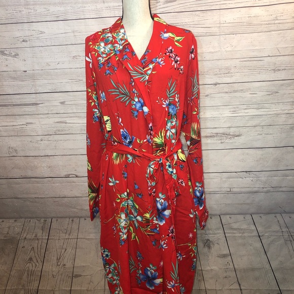 Forever 21 Plus Size Kimono Wrap Cardi LS Floral - Picture 5 of 7